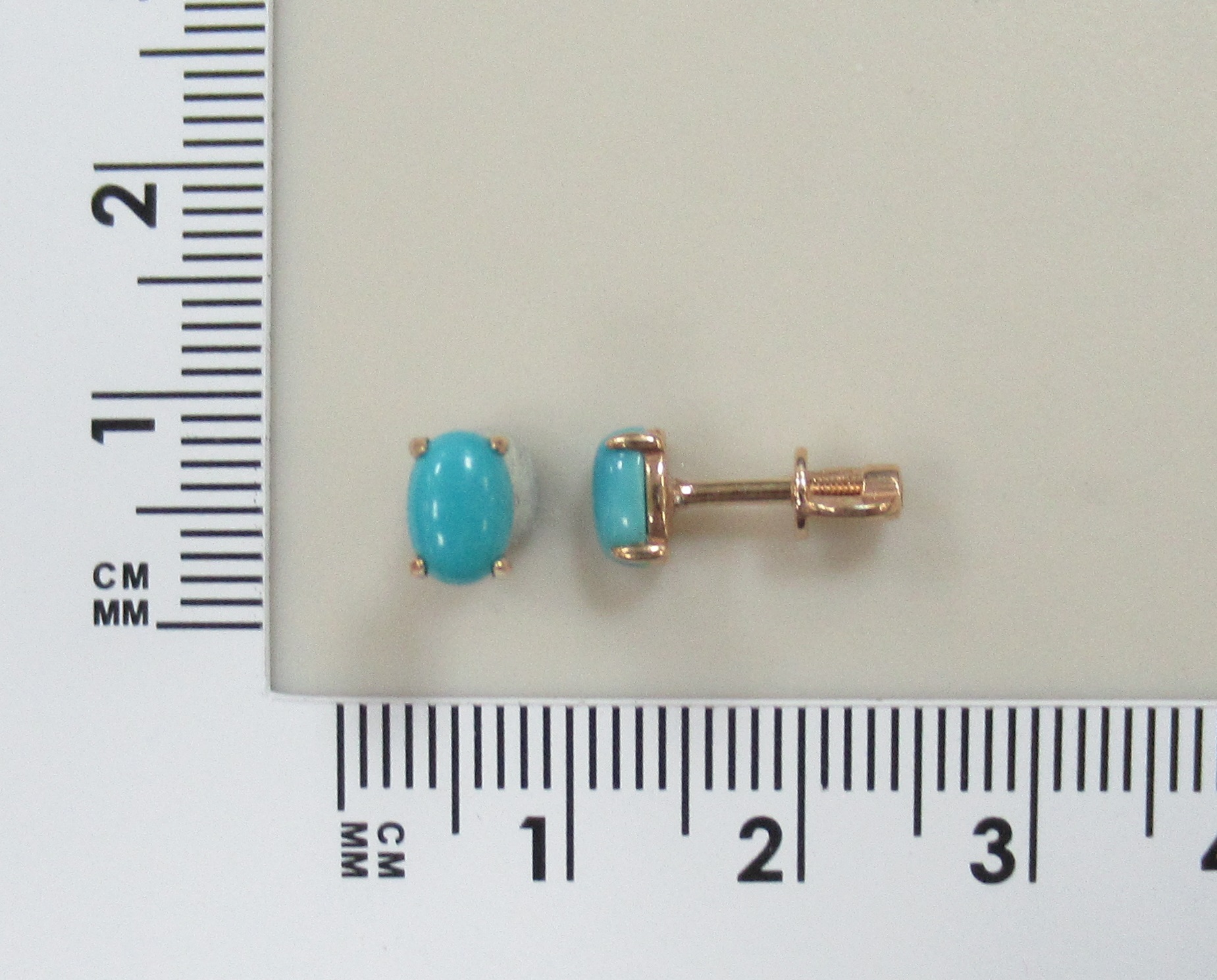 Серебряные серьги-пусеты с бирюзой